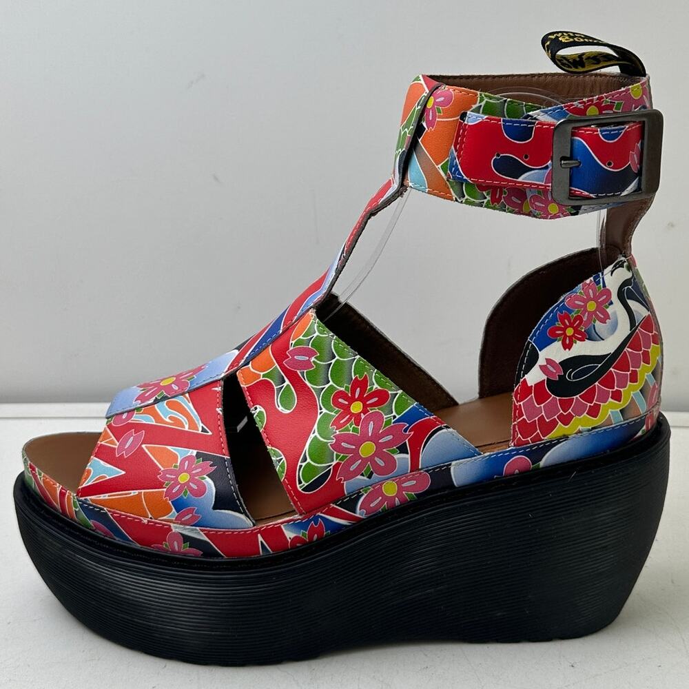 Dr. Martens Bessie Psychedelic Tattoo Wedge Sandals Women's Sz 8 - Picture 4 of 11